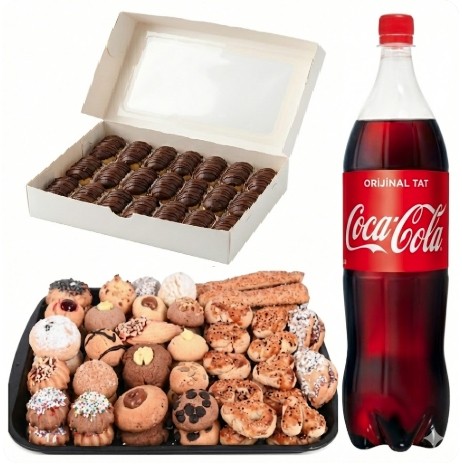 1 kg Ekler + 1 kg Kuru Pasta + 1 Litre Kola Menüsü